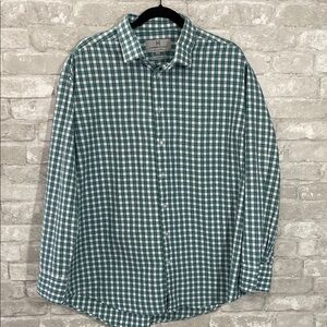 Lawrence Hunt Green and White Plaid Classic Fit Shirt